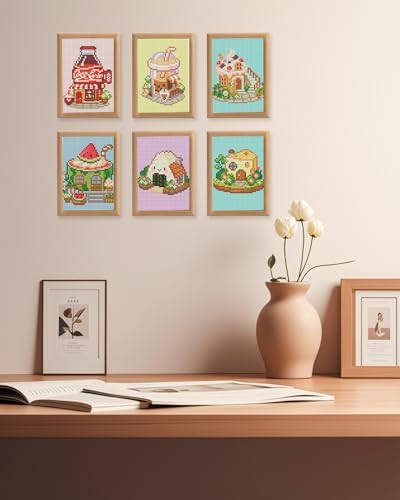 forever young Tea Time Cottage Small Diamond Art Kits, 5x7 Inch Canvas