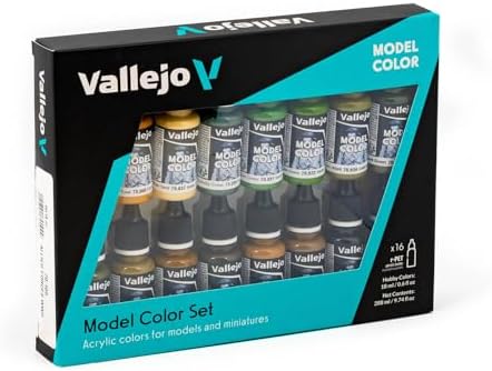 Vallejo - Allied Forces WWII Acrylic Paint Set | Model Color | High Pigmentation Colors | Realistic and Historical Finishes for Model Kits & Scale Figures | 16 Bottles x 18 ml. (0.60 fl.oz)