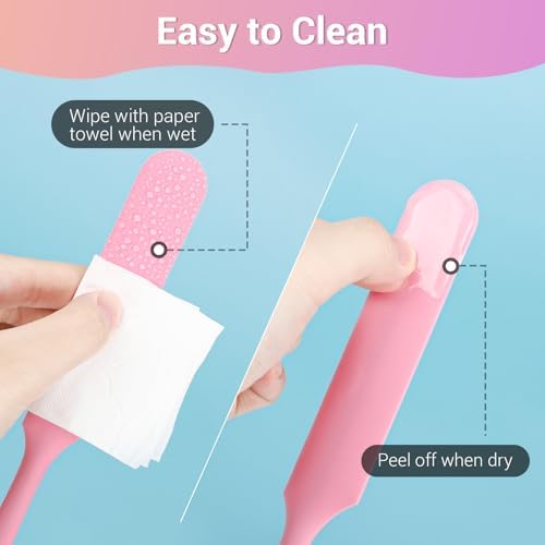 Gartful 6PCS Silicone Stir Sticks Kits, 2pcs Spatula Scraper, 2pieces Large Silicone Sticks, 2pack Pointed Stir Rods, Reusable DIY Craft Tool for Mixing Resin, Paint, Liquid, Pink