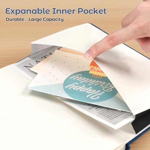 College Ruled Notebook, Hardcover Leather Journal for Women Men, A5, Lined