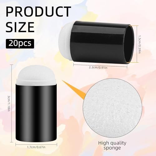 Finger Sponges Daubers, 20 Pcs Finger Painting Sponge Craft Drawing, Fingers Face Paint Sponges Painting Craft Set, Crafts Fingers Sponge Daubers Drawing Project for Art Ink Card Making