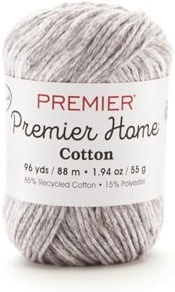 Premier Home Cotton Yarn 2-Pack Bundle with Bella's Crafts Stitch Markers (Grey Splash)
