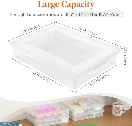 Lifewit Paper Organizer Storage with Lid, Fits 8.5" x 11" Letter, 6 Pcs
