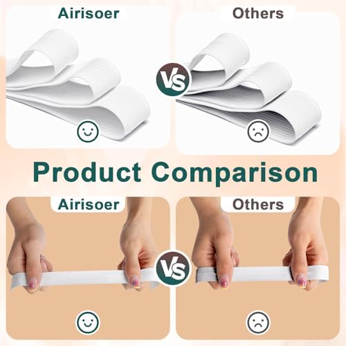 Airisoer Elastic Bands for Sewing 3/4 Inch x 32 Yards, White