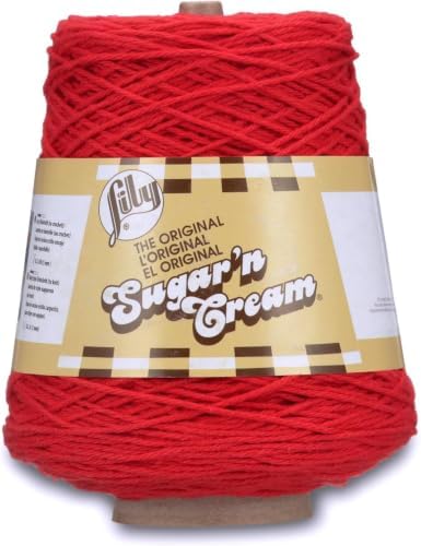 Lily Sugar'n Cream Cotton Yarn | 14 oz | Red | Cone | Pack of 5