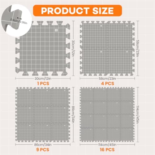 4 Pack Blocking Mats for Knitting & Crochet Projects 12" x 12"
