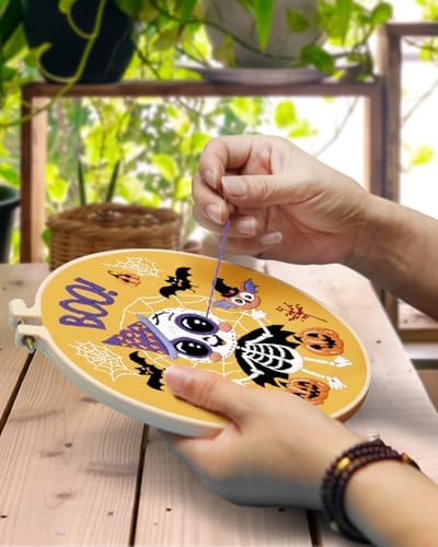 TINDTOP Halloween Embroidery Kit for Adult, Embroidery DIY Starter Kit