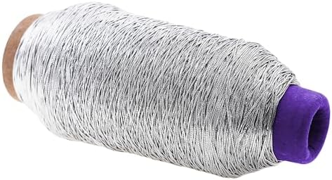 Mandala Crafts 0.6mm Metallic Silver Shirring Sewing Elastic Thread 546 Yds