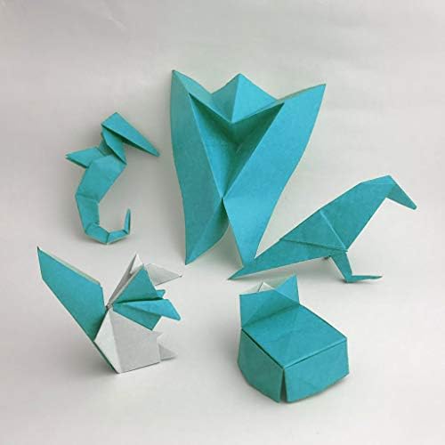 [Taro's Origami Studio] Standard 6 Inch One Sided Single Color (Light Blue) 50 Sheets (All Same Color) Square Easy Fold Premium Japanese Paper for Beginner (Made in Japan)