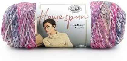 Lion Brand Yarn Homespun Yarn, Soft Bulky Yarn for Knitting, Crocheting, and Crafting, 1 pack, Mixed Berries