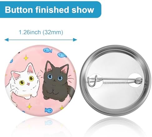 KUNTAERY 200Set 1.26 Inch Button Maker Supplies, 32mm Button Supplies Parts, Approx. 1.25 Inch Metal Blank Badge Parts with Blank Paper for Maker Machine Pin Maker Press