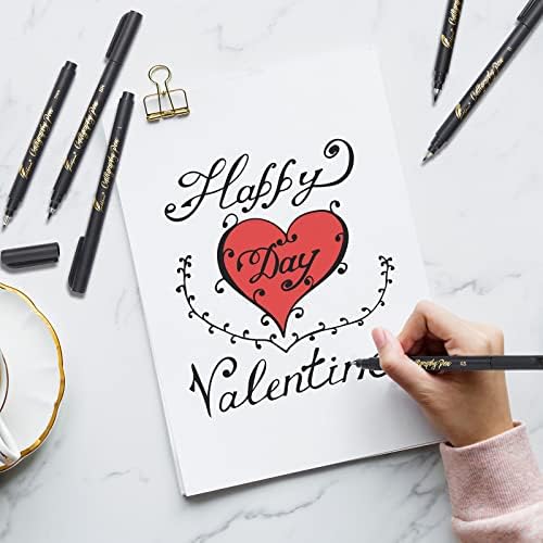 GETHPEN Calligraphy Brush Pen Set, Black Archival Ink for Hand Lettering