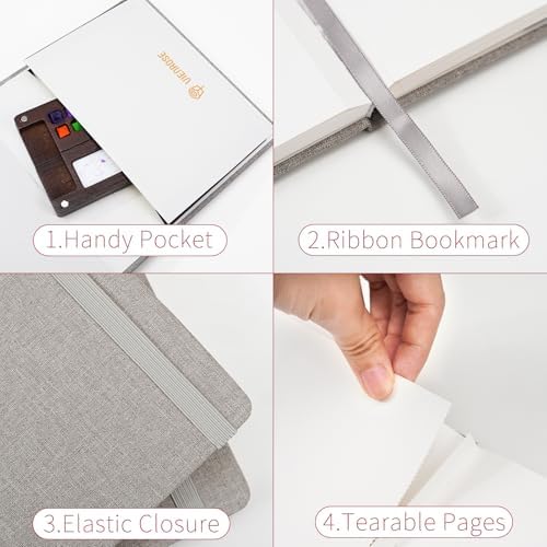 Vienrose Watercolor Sketchbook Journal 5.5x5.5 Inch 24 Sheets Grey