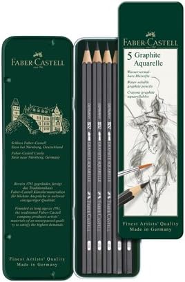 Faber-Castell Graphite Aquarelle Pencil in Tin (Pack of 5)