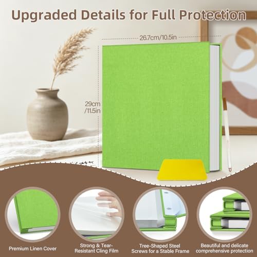 Popotop Photo Album Self Adhesive Scrapbook Album for 4x6 5x7 8x10 Pictures DIY Photo Book as Scrapbooking Supplies Kits, Birthday Gifts for Women Mom Wedding Baby Family Travel