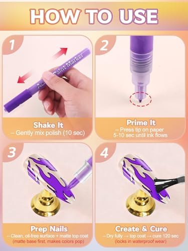12 Color 3D Nail Art Pens Kalolary Nail Art Markers 0.7MM Nail Polish Pens