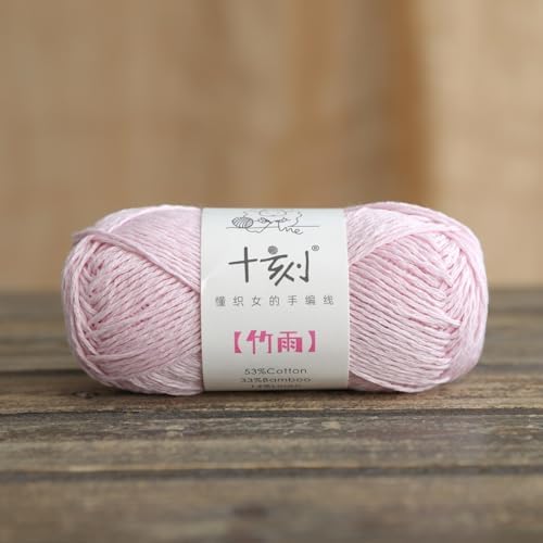 Cotton, Bamboo,Linen Blended Yarn 2 Skeins 50g/1.76oz- 20 Light Pink