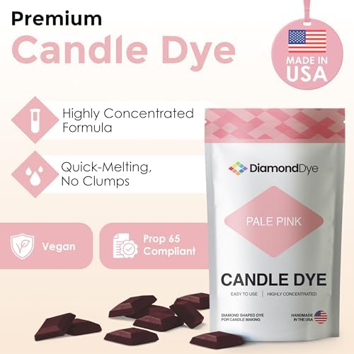 Pale Pink Candle Dye Chips, Soy & Paraffin Candle Making, 50 Pack