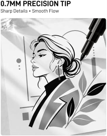 JusArt 0.7mm Fine Point Black Acrylic Paint Marker, 3 Pack