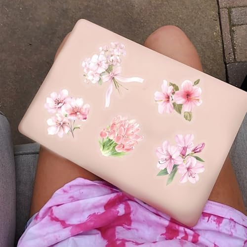 50Pcs Pink Floral Watercolor Stickers Set