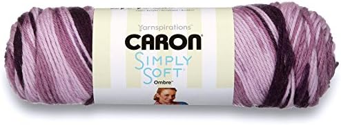 Caron Simply Soft Ombre Yarn (4) Medium Gauge 100% Acrylic - 5oz - Grape Purple - Machine Wash & Dry