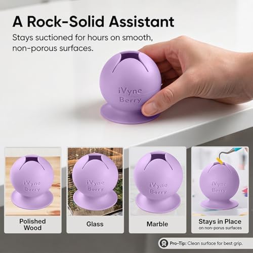 iVyne Berry Suctioned Vinyl Weeding Scrap Collector & Holder for Weeding Tools for Vinyl - Purple