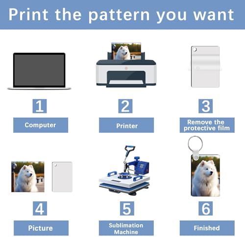 240Pcs Sublimation Keychain Blanks Double Sides 80 MDF Sublimation Keychains Blank with 160 Rings and Clips