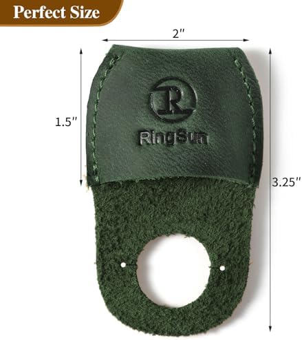 Ringsun Thumb Guard Wood Carving Tools, Leather Finger Protector, Handmade Carpenter Working Carving Kit Accessories Green