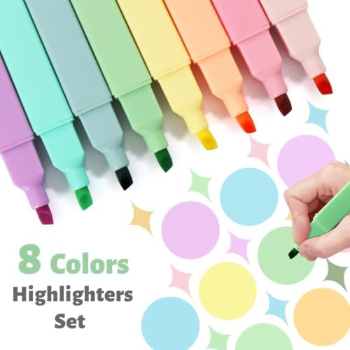 Vitoler Highlighters Assorted Colors,Chisel Tip No Bleed,12 Pack | long lasting ,Aesthetic,high quality for bible study,books,journal,writing,school office