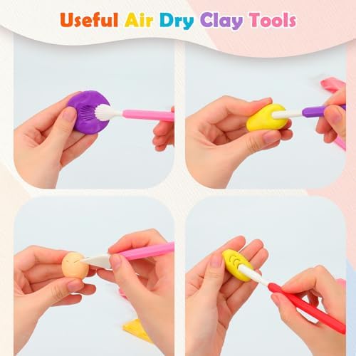 2 Set Air Dry Clay Tools, 18PCS Polymer Clay Tools Kit for Modeling, Plastic Clay Tools Sculpting for Kids, Adults, Molding, Shaping, Carving, Dotting, Trimming, Pottery, Craft Supplies Accessories