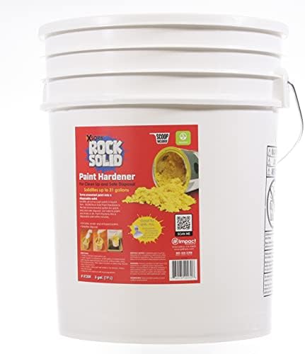 Rock Solid Paint Hardener/Solidifier (5 Gallon Pail) Powder for drying waste or leftover acrylic/latex paint, absorbs up to 31 gallons