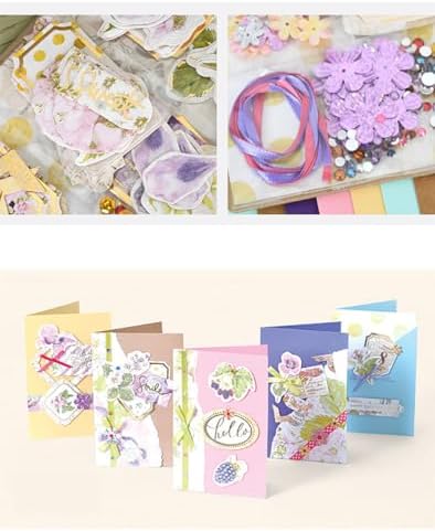 Huralona Greeting Card Making Supplies Envelope Kit Gift Anniversary Craft | Handmade DIY Card Kits 15 Cards 15 Envelopes with Accessories for Birthday Thanksgiving Christmas Wedding Invitation