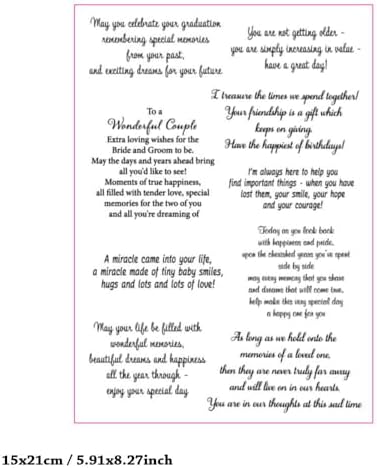 Small Blessing Background Great Day Happy Birthday Freshman Graduation Memories Clear Stamps Transparent Silicone Stamp Album Cards Rubber Stamp for Card Making Decoration and DIY Scrapbooking