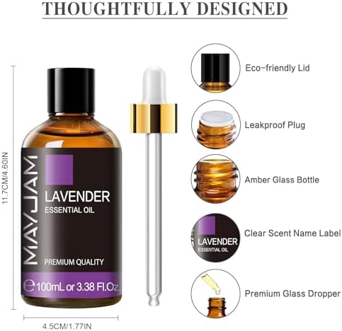 MAYJAM Lavender Essential Oil for Diffuser Skin Hair Care, 3.38FL.OZ