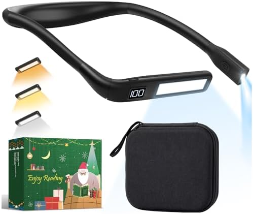 Upgraded Book Light with EVA Case, Neck Light with Power Display