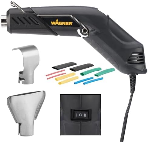 Wagner Spraytech HT400 Dual-Temperature Heat Gun, Electric Kit | Dual 450°F and 680°F settings support wiring repair, shrink tubing, wrapping and auto-body work.