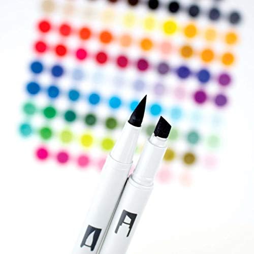Tombow 56961 ABT PRO Alcohol Markers, Basic Palette, Set of 12 Colors - Dual Tip, Permanent Art Markers Feature Chisel and Brush Tips Perfect for Coloring, Sketching, and Illustration