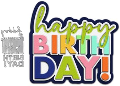 Scrapbooking Die-Cuts for Card Making, Christmas Metal Cutting Dies, Paper Craft Punch Template, Background Embossing Stencils, DIY Album Décor (Happy Birthday A)