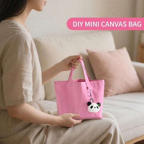 1 | 12 | 24 Pack Small Canvas Tote Bags, Mini Tote Bags Bulk for Women, DIY Blank Reusable Cute Sublimation Tote Bag