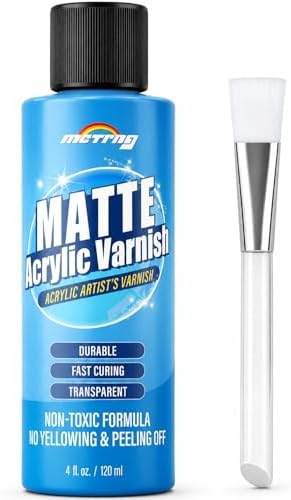 Clear Acrylic Paint Sealer, Matte Varnish for Acrylic Painting & Art Crafts | Non-Yellow Clear Coat for Art Clay, Wood, Glass, Metal, Plastic, Protect & Boost Matte Finish on Canvas, Rock Painting, Model