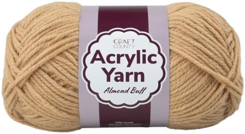 Craft County Medium 4 Acrylic Yarn – 200 Yards of Super Vibrant Yarn for Blankets, Scarves, Hats, & More!
