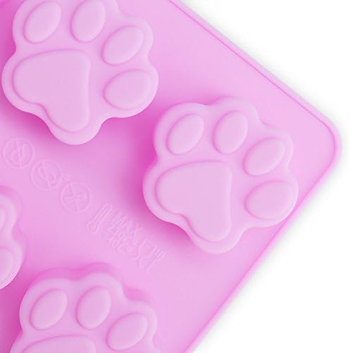 homEdge Puppy Dog Paw and Bone Silicone Molds, Set of 4PCS