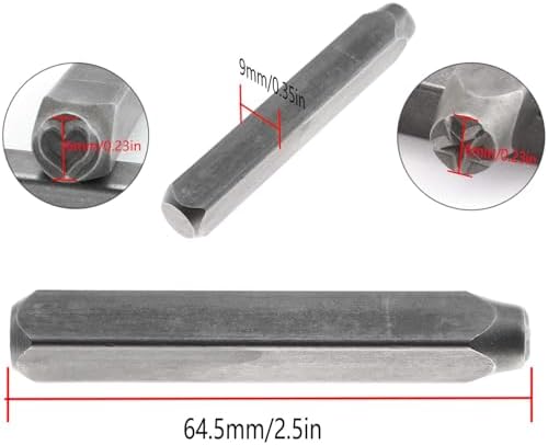 HJTOOK 2pcs Star+Heart Shape Metal Stamping Tool 6mm Electroplated Hard Carbon Steel Tools for Stamping Metal, Jewelry, Leather, Wood