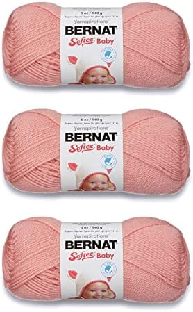 Bernat Softee Baby Yarn for Crocheting Soft, Soft Peach, 3-Pack