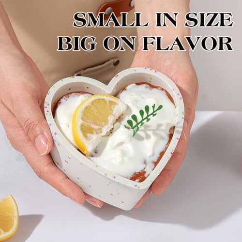 4 Inch Mini Heart Shaped Cake Pans, Cream, Set of 2