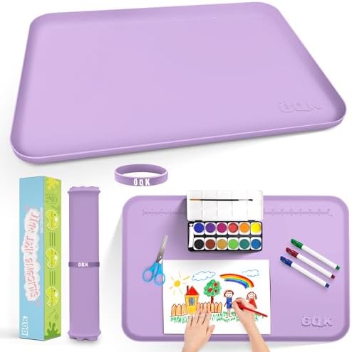 Silicone Art Mat for Crafts with Raised Sides to Stay Tidy, 24" x 16"