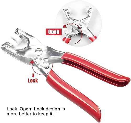 100 Sets Abruga Metal Snaps Buttons, Five Claw Buckle Installation Plier Tool Set, Snap Fastener Plier Tool, Metal Prong Snaps Buttons for Clothing Leather Crafting Sewing