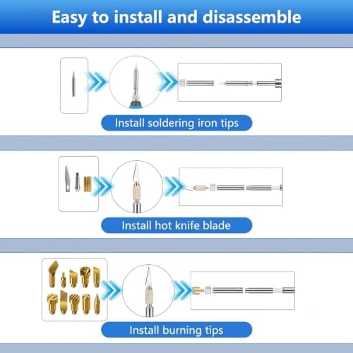 Wood Burning Kit, 23pcs Wood Burning Pen Adjustable Temperature 200-450°C