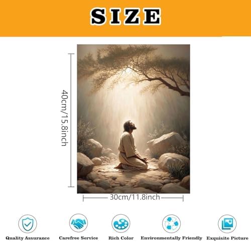 Jesus Paint by Numbers Kit for Adults Framed Canvas, Frameworkless