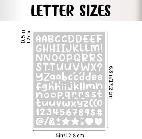 2688 Pcs Alphabet Stickers 24 Sheets Small Letter Stickers,0.5'' Self-Adhesive Vinyl Waterproof Alphabet Number,Labels DIY Crafts Art Making,Windows, Doors, Signs,Notebook (White)